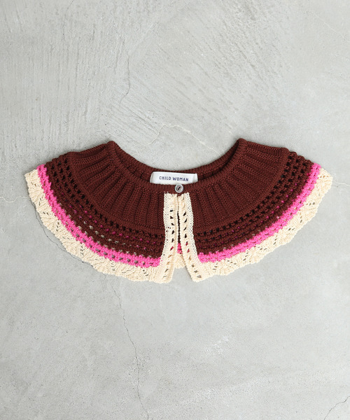 CHILD WOMAN(チャイルドウーマン)の「綿リリヤンかぎ針風 つけ衿(付け襟・レディース・ブラウン/ネイビー・FREE)」の3枚目の写真