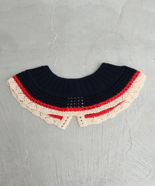 CHILD WOMAN(チャイルドウーマン)の「綿リリヤンかぎ針風 つけ衿(付け襟・レディース・ブラウン/ネイビー・FREE)」の10枚目の写真