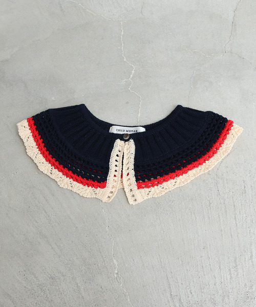 CHILD WOMAN(チャイルドウーマン)の「綿リリヤンかぎ針風 つけ衿(付け襟・レディース・ブラウン/ネイビー・FREE)」の11枚目の写真