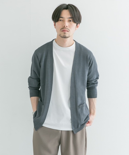 URBAN RESEARCH(アーバンリサーチ)の「WASHABLEリネンカーディガン(カーディガン/ボレロ・メンズ・ネイビー/イエロー/グレー系その他/ベージュ系その他・MEDIUM/LARGE)」の2枚目の写真