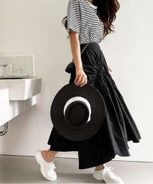 NANING9 シャーリングデザインスカート