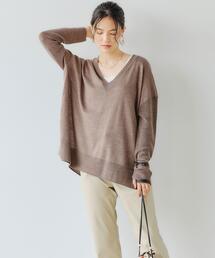 green label relaxing | DEEP Vネック スリット プルオーバー ニット(ニット/セーター)