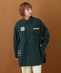 綿ツイル ビッグワッペン シャツジャケット