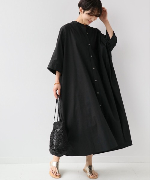 JOURNAL STANDARD relume（ジャーナルスタンダード　レリューム）の「コットンポンチョシャツワンピース◆（シャツワンピース・レディース・カーキ/ブラック・FREE）」の6枚目の写真