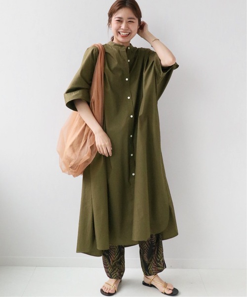 JOURNAL STANDARD relume（ジャーナルスタンダード　レリューム）の「コットンポンチョシャツワンピース◆（シャツワンピース・レディース・カーキ/ブラック・FREE）」の10枚目の写真