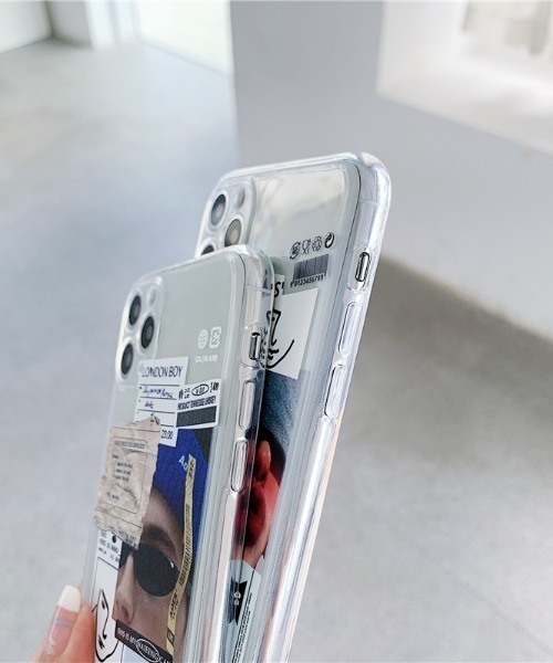 MANGROVE(マングローブ)の「コラージュアートステッカーデザインクリアiPhoneケース(スマホケース/カバー・レディース・レッド/ブルー・A/C/E/D/B)」の13枚目の写真