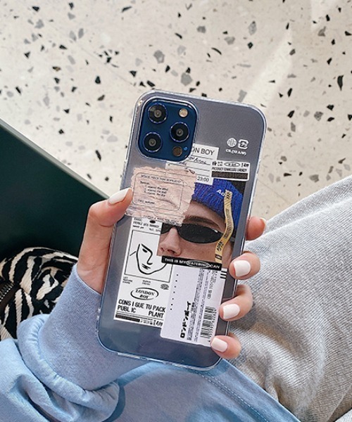 MANGROVE(マングローブ)の「コラージュアートステッカーデザインクリアiPhoneケース(スマホケース/カバー・レディース・レッド/ブルー・A/C/E/D/B)」の11枚目の写真