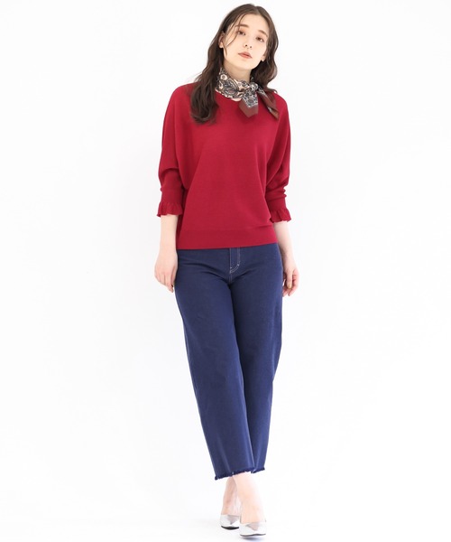 MK MICHEL KLEIN（エムケーミッシェルクラン）の「ペイズリー柄スカーフ（バンダナ/スカーフ・レディース・ブルー/レッド・38）」の3枚目の写真