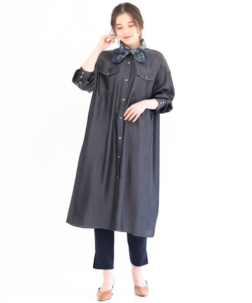 MK MICHEL KLEIN（エムケーミッシェルクラン）の「ペイズリー柄スカーフ（バンダナ/スカーフ・レディース・ブルー/レッド・38）」の4枚目の写真