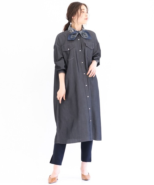 MK MICHEL KLEIN（エムケーミッシェルクラン）の「ペイズリー柄スカーフ（バンダナ/スカーフ・レディース・ブルー/レッド・38）」の5枚目の写真