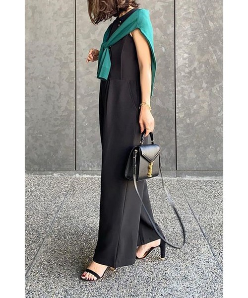 Bonjour Sagan（ボンジュールサガン）の「ダブルボタンロンパース（サロペット/オーバーオール・レディース・ブラック/ブラウン系その他/カーキ・FREE）」の16枚目の写真