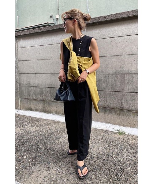 Bonjour Sagan（ボンジュールサガン）の「ダブルボタンロンパース（サロペット/オーバーオール・レディース・ブラック/ブラウン系その他/カーキ・FREE）」の10枚目の写真