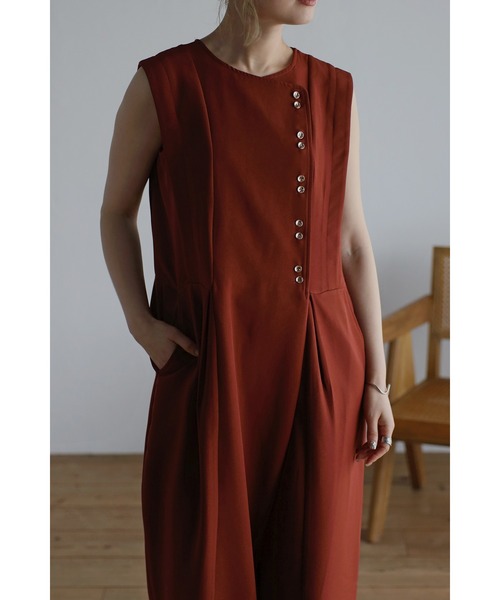 Bonjour Sagan（ボンジュールサガン）の「ダブルボタンロンパース（サロペット/オーバーオール・レディース・ブラック/ブラウン系その他/カーキ・FREE）」の17枚目の写真