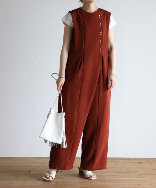 美品　ボンポワン　ロンパース&サロペット　セット　12m ドットロングワンピ＊Z295 | cherie ange