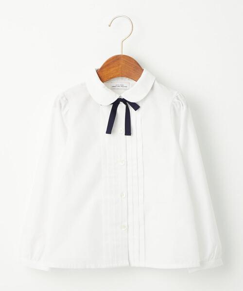 green label relaxing（グリーンレーベルリラクシング）の「リボンタック 丸襟 ブラウス（シャツ/ブラウス・キッズ・ホワイト・120cm/130cm/110cm）」の9枚目の写真