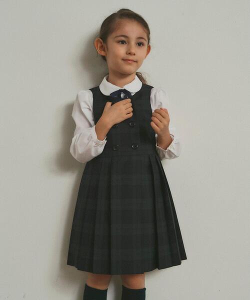 green label relaxing（グリーンレーベルリラクシング）の「リボンタック 丸襟 ブラウス（シャツ/ブラウス・キッズ・ホワイト・120cm/130cm/110cm）」の10枚目の写真