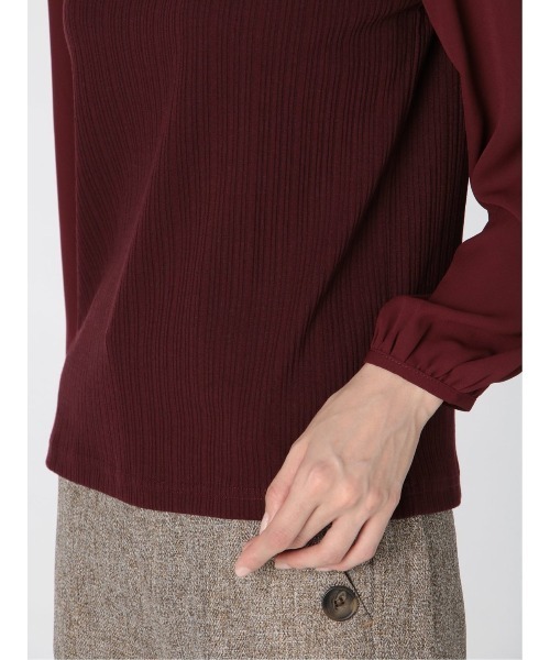 m.f.editorial（エムエフエディトリアル）の「エムエフエディトリアルレディース/m.f.editorial：Women テレコレース ドッキング長袖プルオーバーTシャツ（Tシャツ/カットソー・レディース・ホワイト/ブラック/ボルドー・LARGE/MEDIUM）」の21枚目の写真