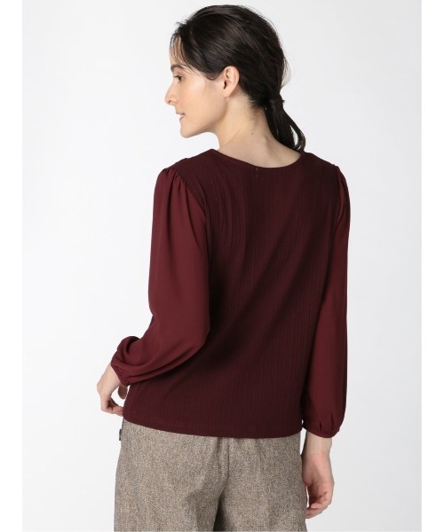 m.f.editorial（エムエフエディトリアル）の「エムエフエディトリアルレディース/m.f.editorial：Women テレコレース ドッキング長袖プルオーバーTシャツ（Tシャツ/カットソー・レディース・ホワイト/ブラック/ボルドー・LARGE/MEDIUM）」の17枚目の写真