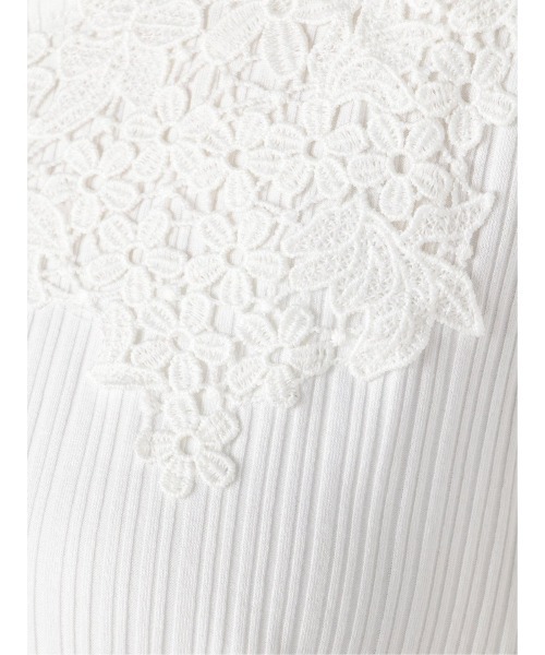 m.f.editorial（エムエフエディトリアル）の「エムエフエディトリアルレディース/m.f.editorial：Women テレコレース ドッキング長袖プルオーバーTシャツ（Tシャツ/カットソー・レディース・ホワイト/ブラック/ボルドー・LARGE/MEDIUM）」の10枚目の写真