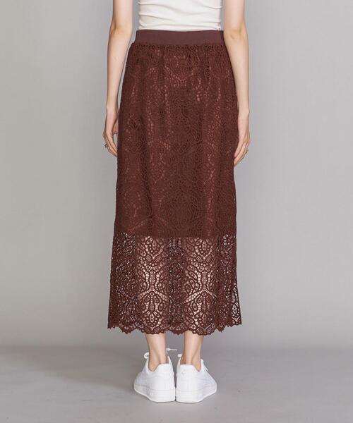 BEAUTY&YOUTH UNITED ARROWS（ビューティーアンドユースユナイテッドアローズ）の「BY クロシェレース サイドスリットスカート（スカート・レディース・ブラック/ダークブラウン・FREE）」の5枚目の写真