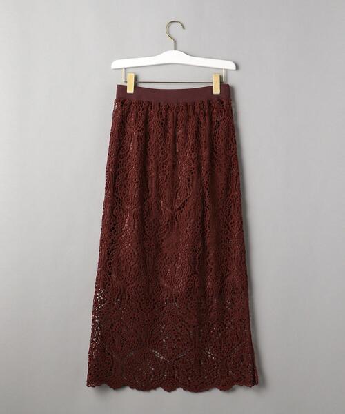 BEAUTY&YOUTH UNITED ARROWS（ビューティーアンドユースユナイテッドアローズ）の「BY クロシェレース サイドスリットスカート（スカート・レディース・ブラック/ダークブラウン・FREE）」の10枚目の写真