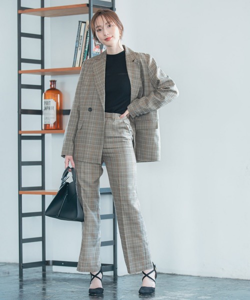 Andemiu(アンデミュウ)の「【セットアップ対応】アソートダブルテーラードジャケット219557(テーラードジャケット・レディース・ベージュ/チェック・SMALL/MEDIUM)」の16枚目の写真