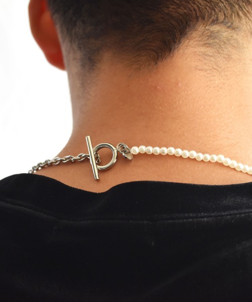 LHME(エルエイチエムイー)の「LHME ハーフパールネックレス/サージカルステンレス316L(金属アレルギー対応)(ネックレス・レディース・ホワイト・45cm)」の8枚目の写真