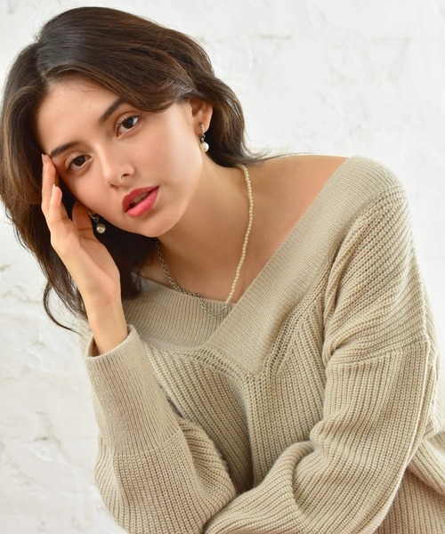 LHME(エルエイチエムイー)の「LHME ハーフパールネックレス/サージカルステンレス316L(金属アレルギー対応)(ネックレス・レディース・ホワイト・45cm)」の17枚目の写真