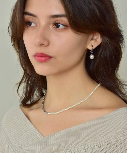 LHME(エルエイチエムイー)の「LHME ハーフパールネックレス/サージカルステンレス316L(金属アレルギー対応)(ネックレス・レディース・ホワイト・45cm)」の18枚目の写真