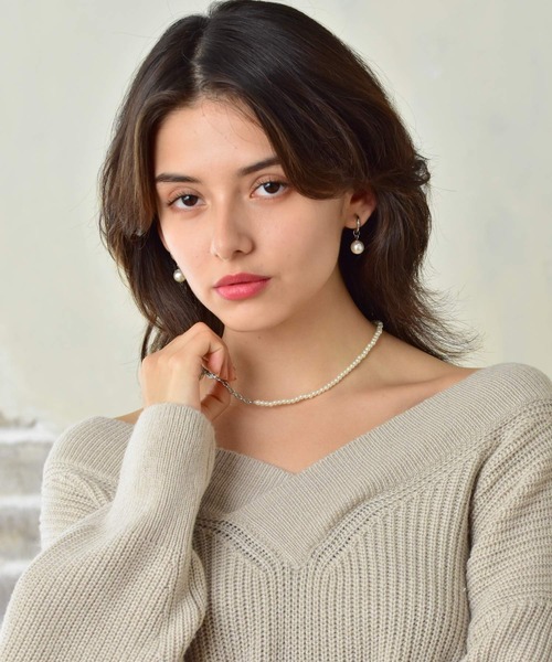 LHME(エルエイチエムイー)の「LHME ハーフパールネックレス/サージカルステンレス316L(金属アレルギー対応)(ネックレス・レディース・ホワイト・45cm)」の19枚目の写真