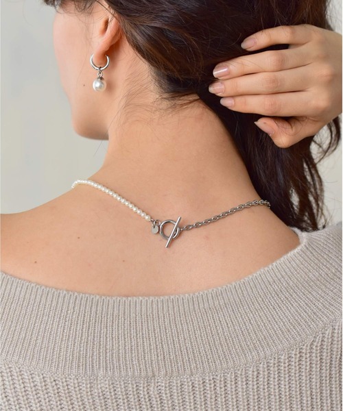 LHME(エルエイチエムイー)の「LHME ハーフパールネックレス/サージカルステンレス316L(金属アレルギー対応)(ネックレス・レディース・ホワイト・45cm)」の20枚目の写真