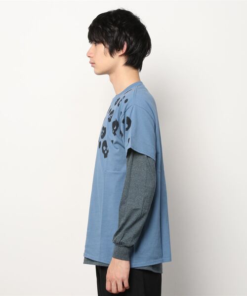 BIAS（バイアス）の「【BIAS】スカルドットプリントカラーTee＆ロンTセット（Tシャツ/カットソー・メンズ・ピンク/ライトグリーン/サックスブルー/ブルー/イエロー/ベージュ・SMALL/LARGE/MEDIUM）」の8枚目の写真