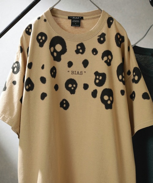 BIAS（バイアス）の「【BIAS】スカルドットプリントカラーTee＆ロンTセット（Tシャツ/カットソー・メンズ・ピンク/ライトグリーン/サックスブルー/ブルー/イエロー/ベージュ・SMALL/LARGE/MEDIUM）」の11枚目の写真