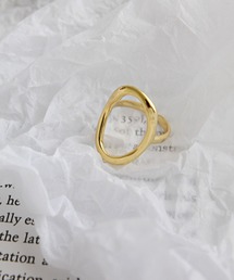 YU-KA : オーバルウェーブラウンドリング (シルバー925プレイテッド)