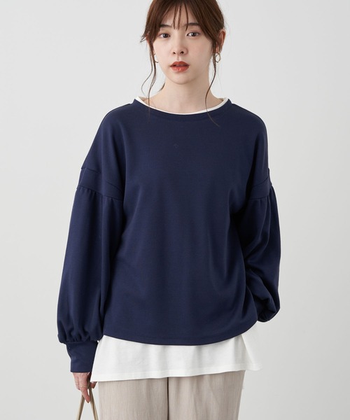 earth music&ecology（アースミュージックアンドエコロジー）の「ボリュームスリーブプルオーバー　＊（Tシャツ/カットソー・レディース・ネイビー/グリーン/ホワイト系その他2・FREE）」の3枚目の写真