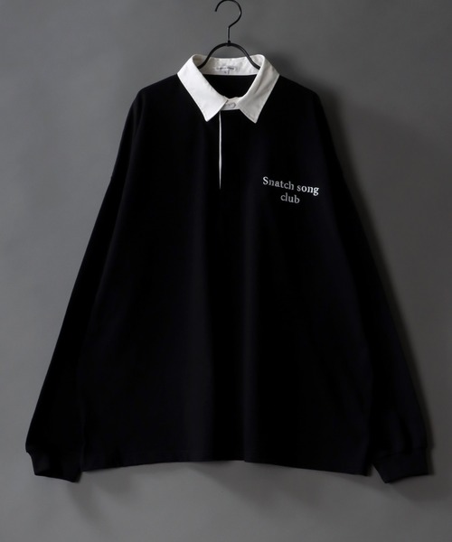 SITRY（シトリー）の「Big silhouette Rugby shirt / ビッグシルエット マルチボーダー ラガーシャツ（ポロシャツ・メンズ・ネイビー/ブラウン/グリーン/ブルーグレー/ブラック/ブルー系その他/ブラック系その他2/オフホワイト/グリーン系その他/グレイッシュブルー/グリーン系その他2/ブルー/ブラック系その他/ブルー系その他2/ホワイト系その他2/ブラック系その他3/ホワイト系その他/グリーン系その他3/オレンジ・M/L）」の7枚目の写真