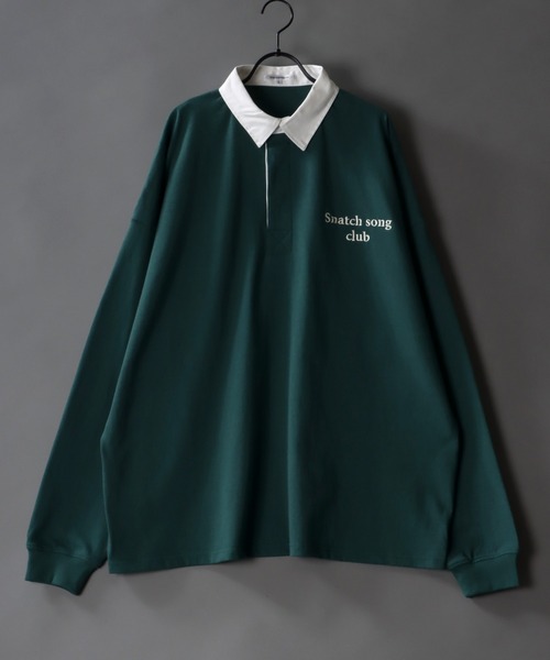 SITRY（シトリー）の「Big silhouette Rugby shirt / ビッグシルエット マルチボーダー ラガーシャツ（ポロシャツ・メンズ・ネイビー/ブラウン/グリーン/ブルーグレー/ブラック/ブルー系その他/ブラック系その他2/オフホワイト/グリーン系その他/グレイッシュブルー/グリーン系その他2/ブルー/ブラック系その他/ブルー系その他2/ホワイト系その他2/ブラック系その他3/ホワイト系その他/グリーン系その他3/オレンジ・M/L）」の12枚目の写真