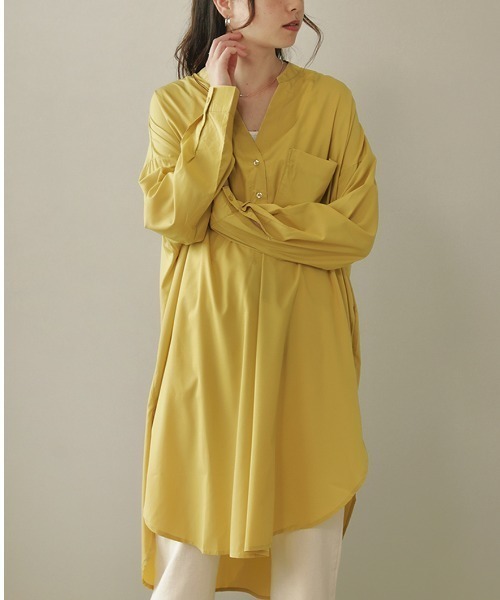 Bou Jeloud（ブージュルード）の「シルキーストレッチチュニック（チュニック・レディース・オフホワイト/イエロー/グリーン/キャメル・FREE）」の3枚目の写真