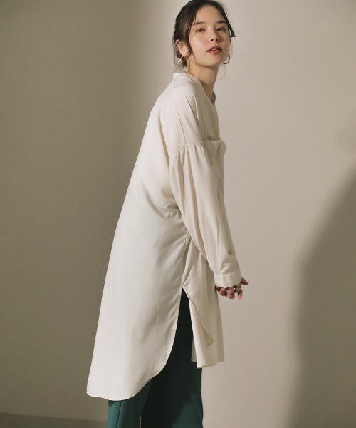 Bou Jeloud（ブージュルード）の「シルキーストレッチチュニック（チュニック・レディース・オフホワイト/イエロー/グリーン/キャメル・FREE）」の21枚目の写真