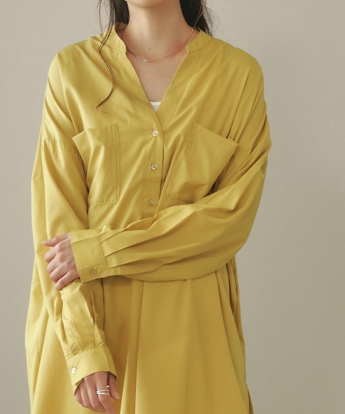 Bou Jeloud（ブージュルード）の「シルキーストレッチチュニック（チュニック・レディース・オフホワイト/イエロー/グリーン/キャメル・FREE）」の16枚目の写真