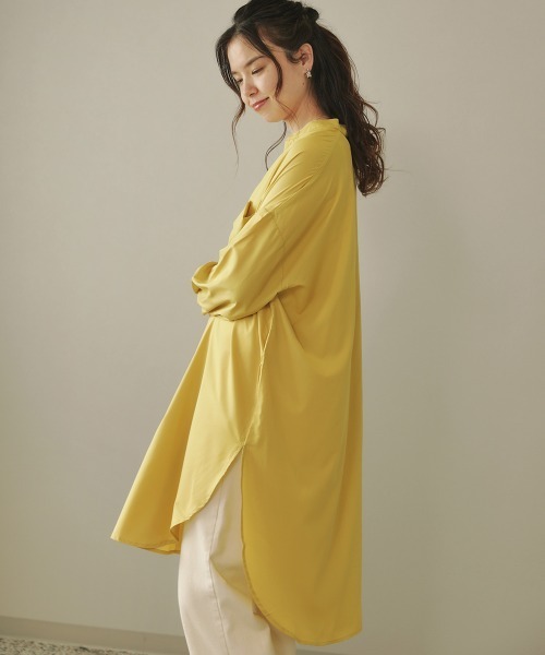 Bou Jeloud（ブージュルード）の「シルキーストレッチチュニック（チュニック・レディース・オフホワイト/イエロー/グリーン/キャメル・FREE）」の20枚目の写真