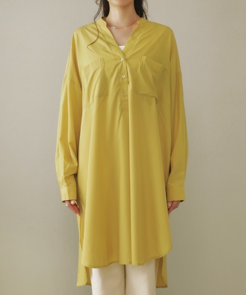 Bou Jeloud（ブージュルード）の「シルキーストレッチチュニック（チュニック・レディース・オフホワイト/イエロー/グリーン/キャメル・FREE）」の18枚目の写真