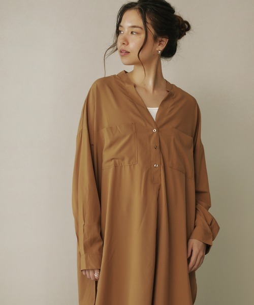 Bou Jeloud（ブージュルード）の「シルキーストレッチチュニック（チュニック・レディース・オフホワイト/イエロー/グリーン/キャメル・FREE）」の15枚目の写真