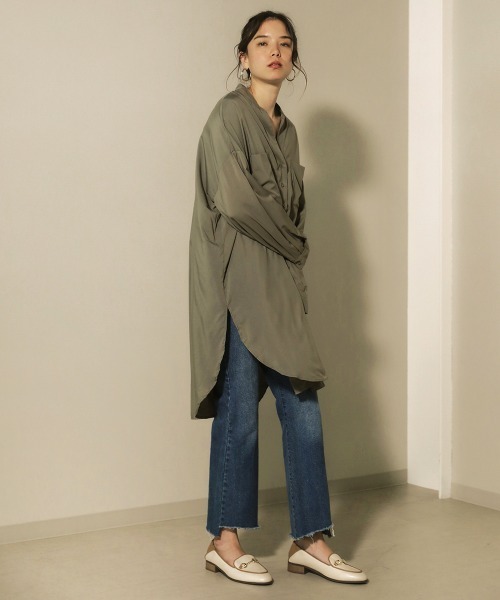 Bou Jeloud（ブージュルード）の「シルキーストレッチチュニック（チュニック・レディース・オフホワイト/イエロー/グリーン/キャメル・FREE）」の11枚目の写真