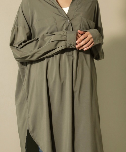 Bou Jeloud（ブージュルード）の「シルキーストレッチチュニック（チュニック・レディース・オフホワイト/イエロー/グリーン/キャメル・FREE）」の8枚目の写真