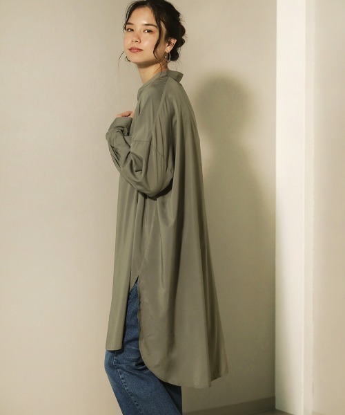 Bou Jeloud（ブージュルード）の「シルキーストレッチチュニック（チュニック・レディース・オフホワイト/イエロー/グリーン/キャメル・FREE）」の22枚目の写真