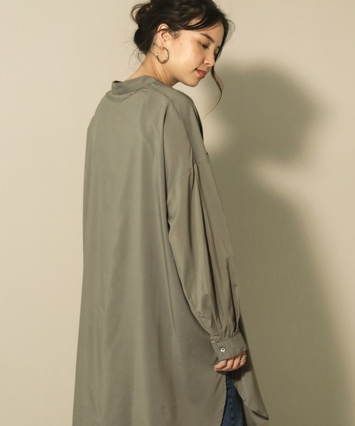 Bou Jeloud（ブージュルード）の「シルキーストレッチチュニック（チュニック・レディース・オフホワイト/イエロー/グリーン/キャメル・FREE）」の6枚目の写真