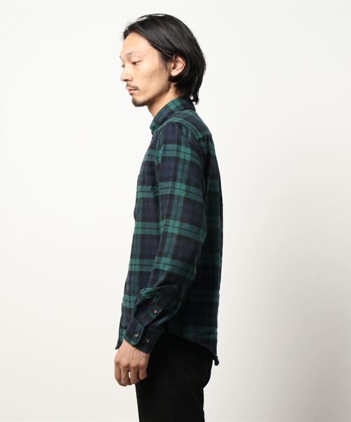 coca(coca)(コカ)の「メンズ BDリサイクルネルレギュラーフィットシャツ(シャツ/ブラウス・メンズ・グレー/レッド/ブルー/グリーン・S/M/L/XL)」の6枚目の写真
