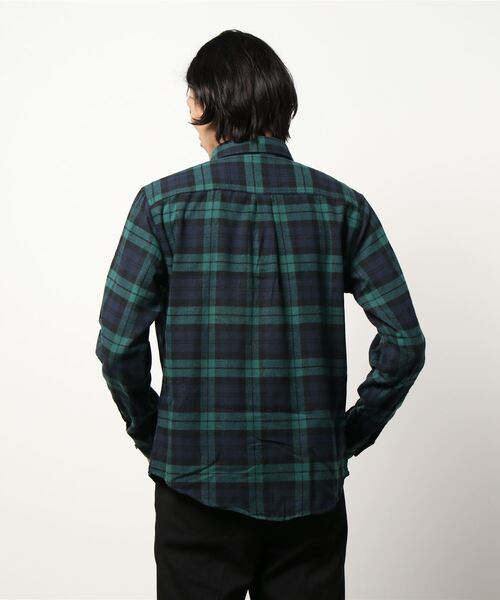 coca(coca)(コカ)の「メンズ BDリサイクルネルレギュラーフィットシャツ(シャツ/ブラウス・メンズ・グレー/レッド/ブルー/グリーン・S/M/L/XL)」の5枚目の写真