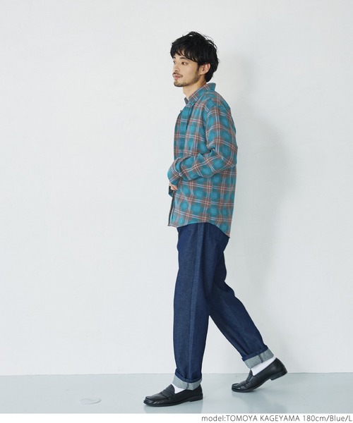 coca(coca)(コカ)の「メンズ BDリサイクルネルレギュラーフィットシャツ(シャツ/ブラウス・メンズ・グレー/レッド/ブルー/グリーン・S/M/L/XL)」の20枚目の写真